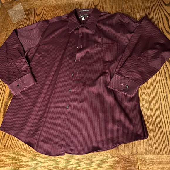 Men's Burgundy Dress Shirt - Picture 7 of 7